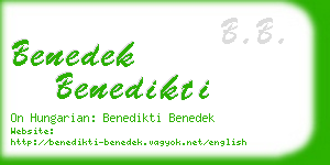 benedek benedikti business card